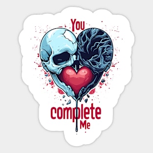 Dark You Complete Me V1 - Soulful Heart Art for Valentine's Sticker